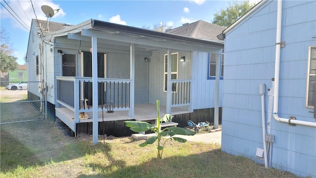 exterior space featuring covered porch