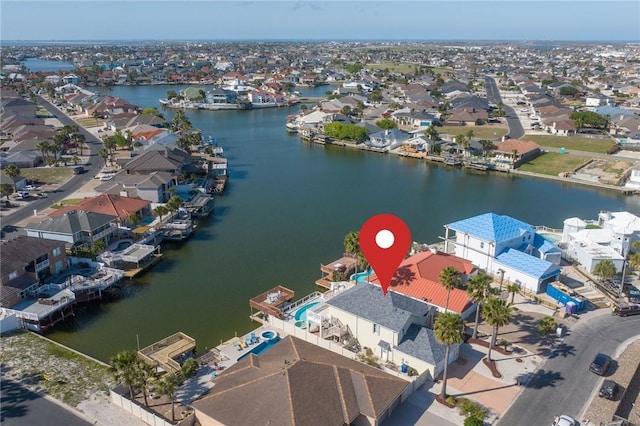 14106 Palo Seco Dr, Corpus Christi, TX 78418 - bird's eye view featuring a residential view and a water view