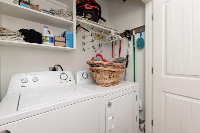 laundry area featuring laundry area and washing machine and clothes dryer