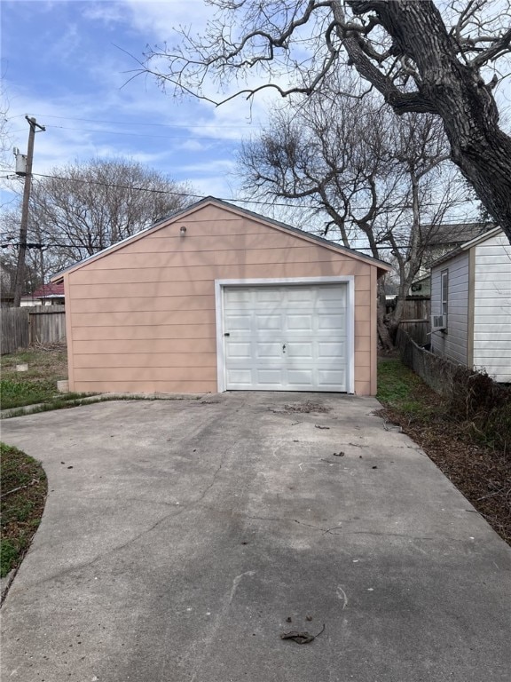 garage with cooling unit