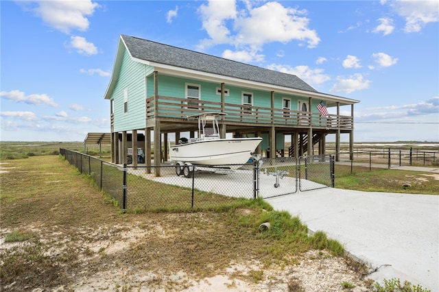 view of front of house featuring a rural view