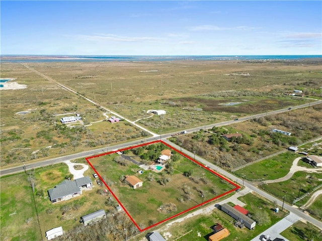 aerial view featuring a rural view