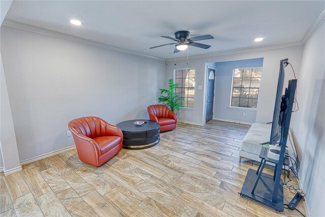 dining room featuring ornamental molding and dark hardwood / wood-style floors