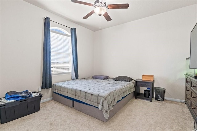 1035 Santa Catalina St, Portland, TX 78374 - bedroom with light colored carpet, baseboards, and ceiling fan