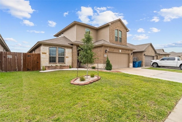 1035 Santa Catalina St, Portland, TX 78374 - traditional home featuring brick siding, concrete driveway, and an attached garage