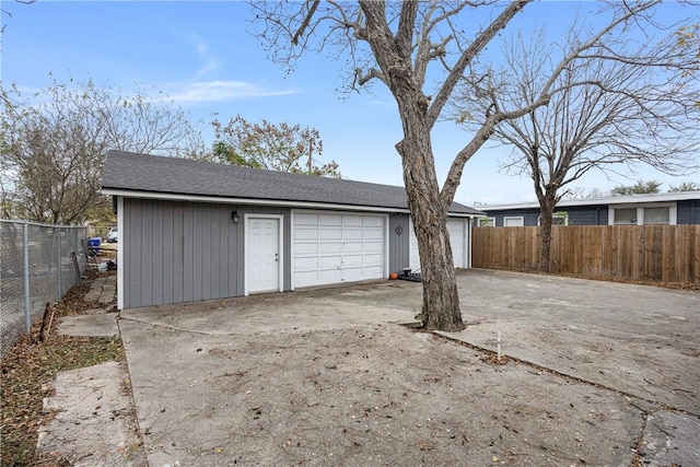 view of garage