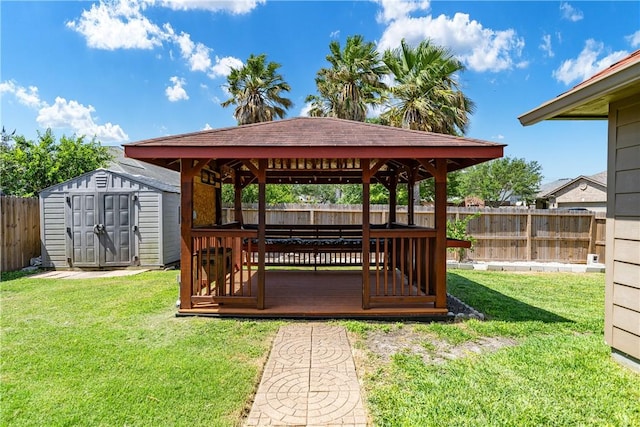 5921 Tapestry Dr, Corpus Christi, TX 78414 - view of yard with a gazebo, a deck, a shed, and an outbuilding