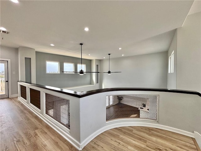 hall featuring light hardwood / wood-style flooring