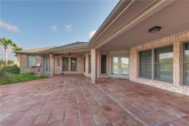 8018 Mt Zion, Corpus Christi, TX 78413 - view of patio with french doors and a ceiling fan