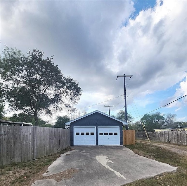 view of garage