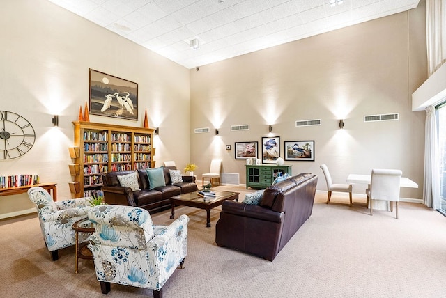 1400 Ocean Dr Unit 904-B, Corpus Christi, TX 78404 - carpeted living room featuring a towering ceiling