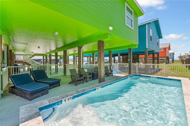 view of pool with a patio