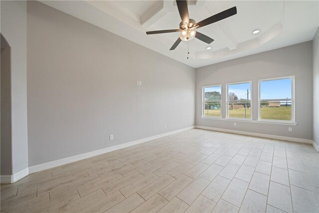 1706 Kentucky Derby Dr, Corpus Christi, TX 78417 - empty room with baseboards, light wood-type flooring, recessed lighting, and a ceiling fan