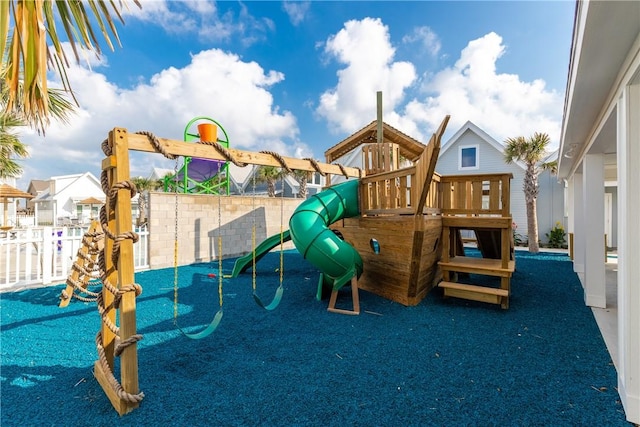 view of playground with fence