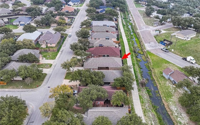 aerial view with a residential view