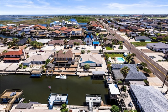 13853 Topsail St, Corpus Christi, TX 78418 - aerial perspective of suburban area featuring a large body of water