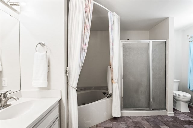 13853 Topsail St, Corpus Christi, TX 78418 - full bathroom with a shower with curtain, vanity, and a bath