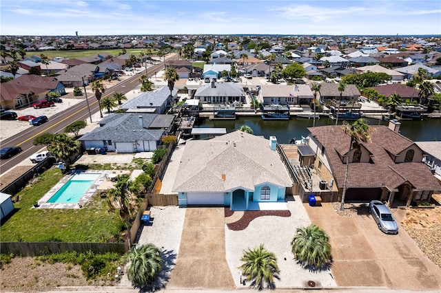 13853 Topsail St, Corpus Christi, TX 78418 - aerial perspective of suburban area with a large body of water