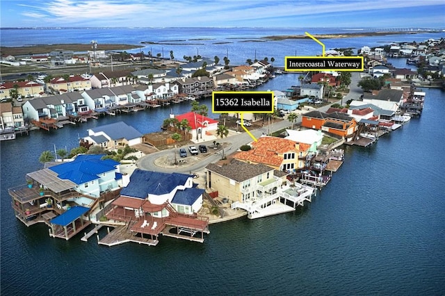 15362 Isabella Ct, Corpus Christi, TX 78418 - aerial perspective of suburban area with a nearby body of water