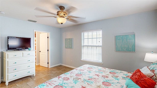 bedroom with ceiling fan