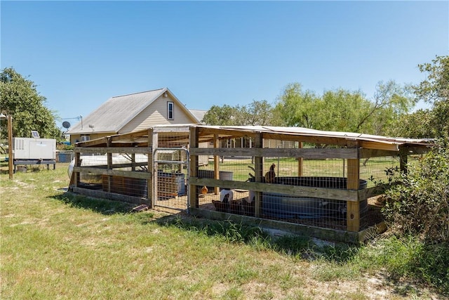 exterior space with exterior structure and an outbuilding