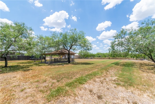 view of yard featuring a gazebo