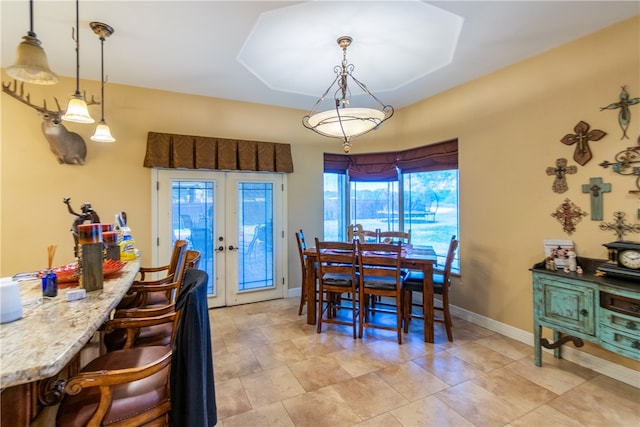 dining room with french doors