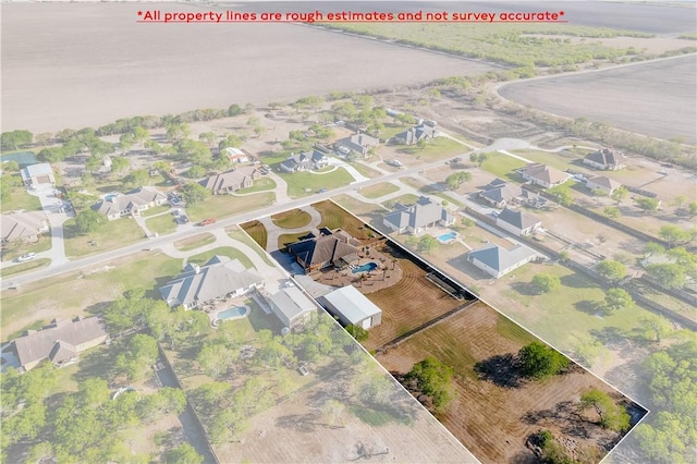 bird's eye view with a residential view