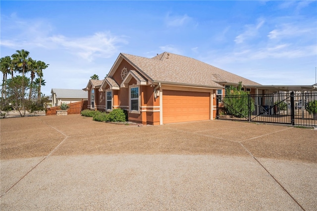 view of front of home with a garage