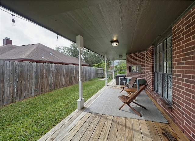 deck with a lawn