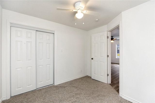 3033 Elgin St, Corpus Christi, TX 78405 - unfurnished bedroom featuring carpet, a closet, and ceiling fan