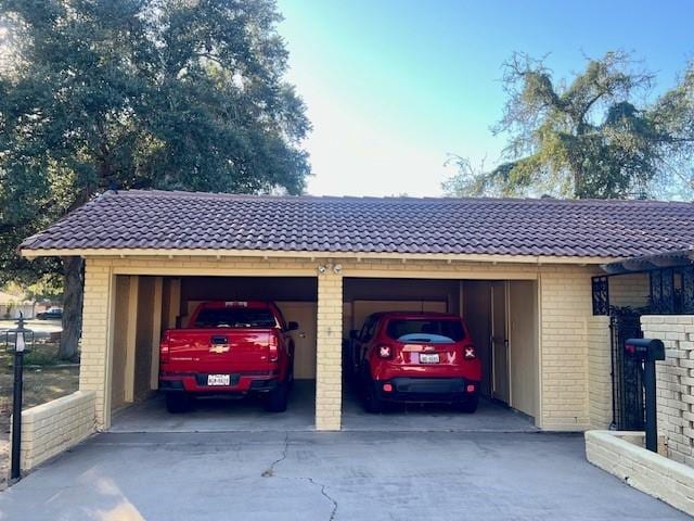 view of garage