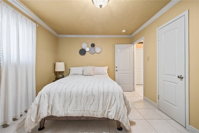 1317 Easthaven Dr, Corpus Christi, TX 78412 - bedroom featuring crown molding, light tile patterned floors, and baseboards