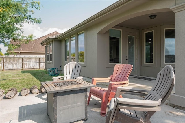 5806 Lago Vista Dr, Corpus Christi, TX 78414 - view of patio / terrace with an outdoor fire pit