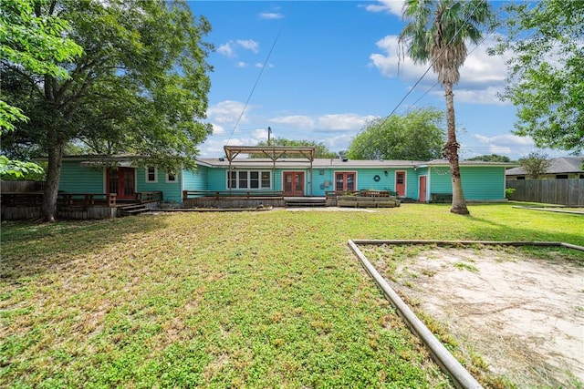 310 Doddridge St, Corpus Christi, TX 78411 - back of house with french doors and a wooden deck