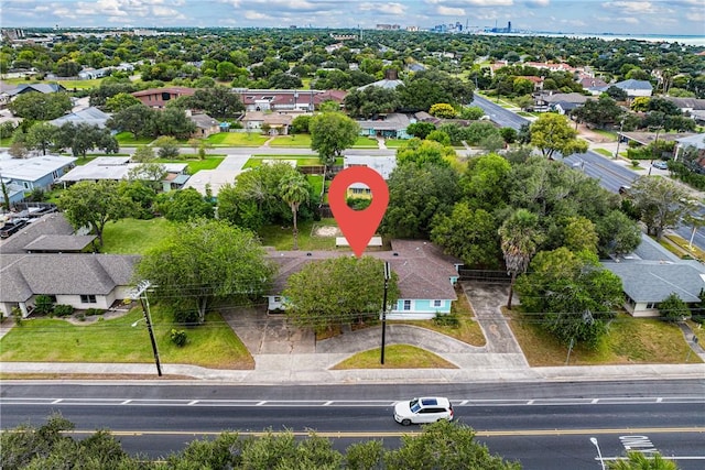 aerial view with a residential view