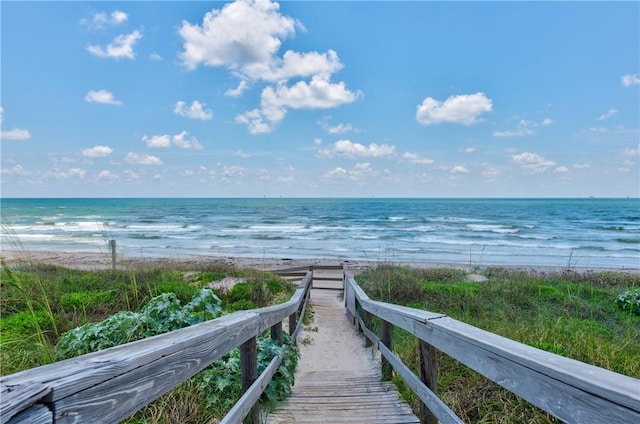 water view with a view of the beach