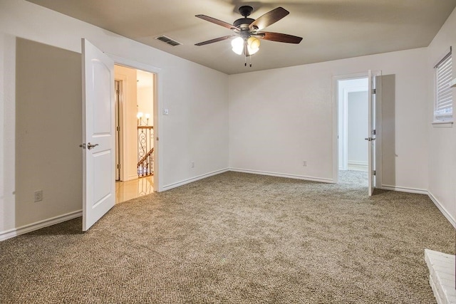 interior space featuring ceiling fan