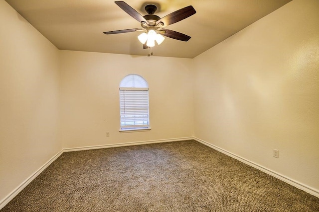 empty room with carpet and ceiling fan