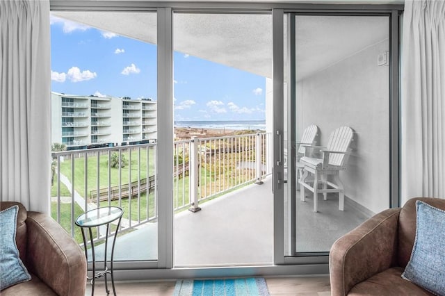 balcony with a water view