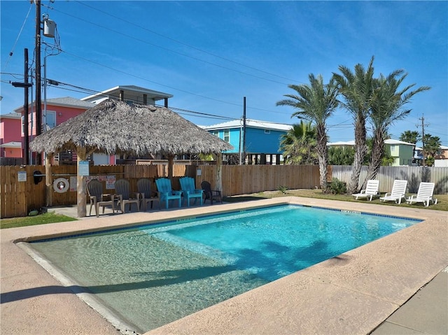 view of pool with a gazebo and a patio