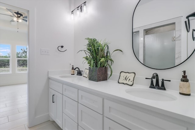 bathroom featuring vanity and tile patterned floors