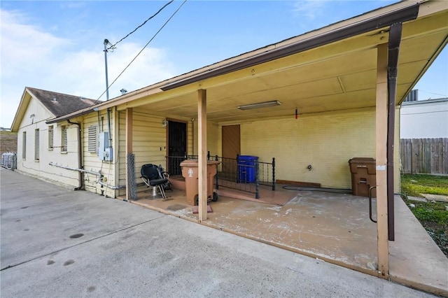 exterior space featuring a patio and central AC