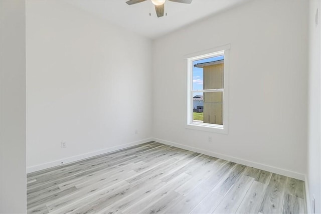 235 Port Mansfield St, Port Aransas, TX 78373 - spare room featuring a ceiling fan, light wood-style floors, and baseboards