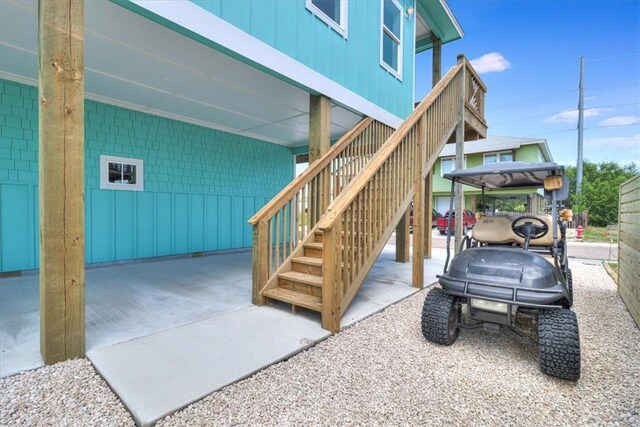 235 Port Mansfield St, Port Aransas, TX 78373 - view of patio featuring stairway