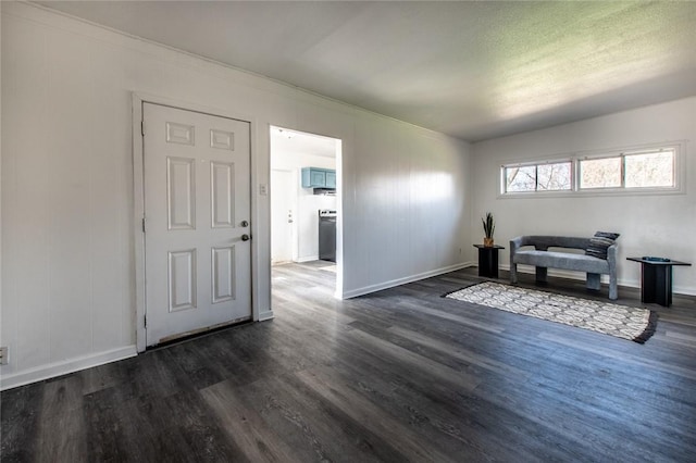 living area featuring dark hardwood / wood-style flooring