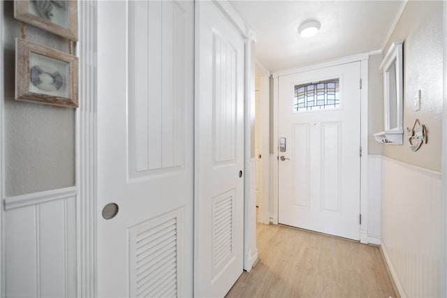 entryway with light wood-type flooring