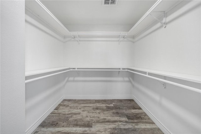 walk in closet featuring hardwood / wood-style flooring