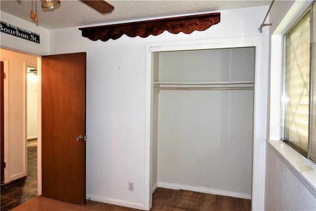 unfurnished bedroom with a closet