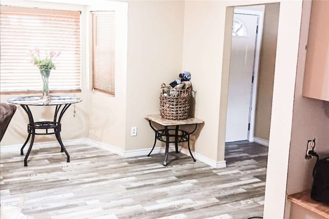 interior space featuring light wood-type flooring